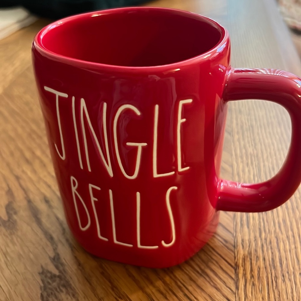 Rae Dunn JINGLE BELLS Red Christmas Holiday Coffee MUG